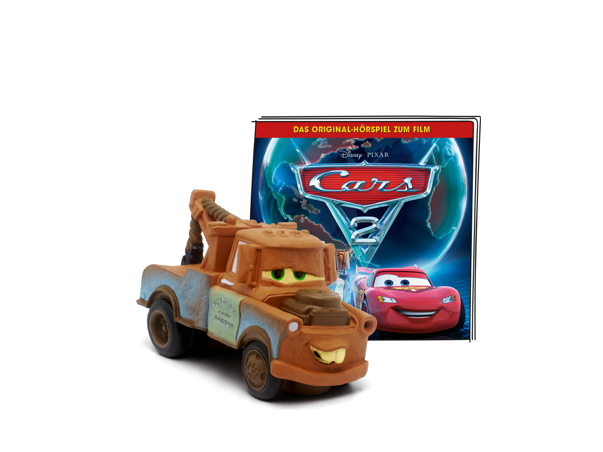 Disney Cars 2 movie poster featuring Lightning McQueen and agent-themed characters with a spy and racing background