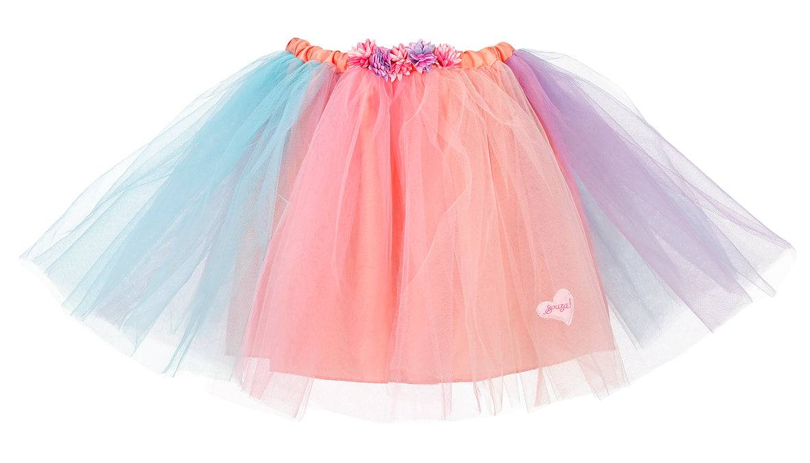 Buntes Tutu Annemila für Kinder 4-6 Jahre mit elastischem Bund zum Drehen und Fasching