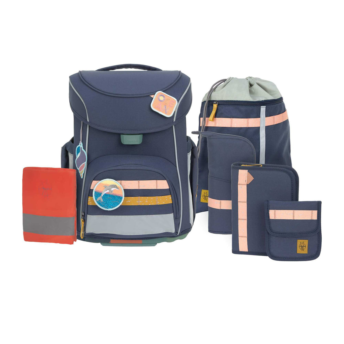 Schulranzen Set 7-teilig, Slim Unique Navy