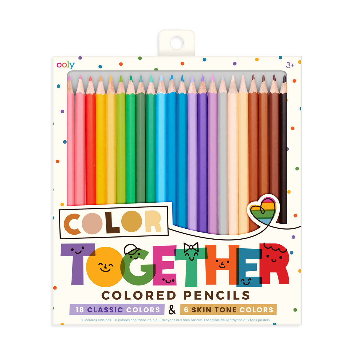 Color Together Buntstifte 24er Pack mit 18 klassischen Farben und 6 Hauttönen für kreative Malprojekte zu Hause und in der Schule