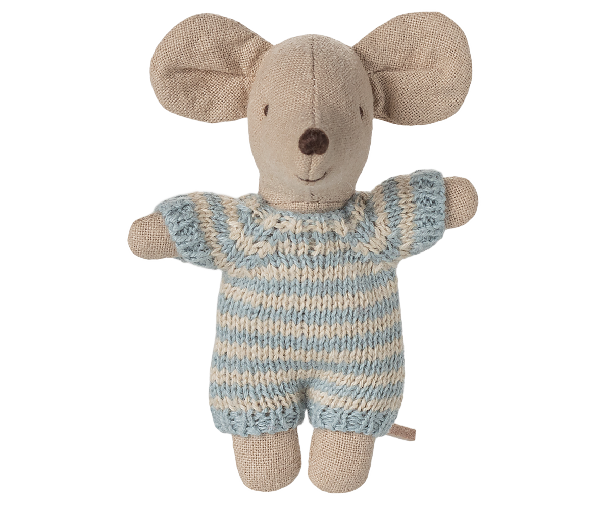 Babymaus in Tragetasche - Blau