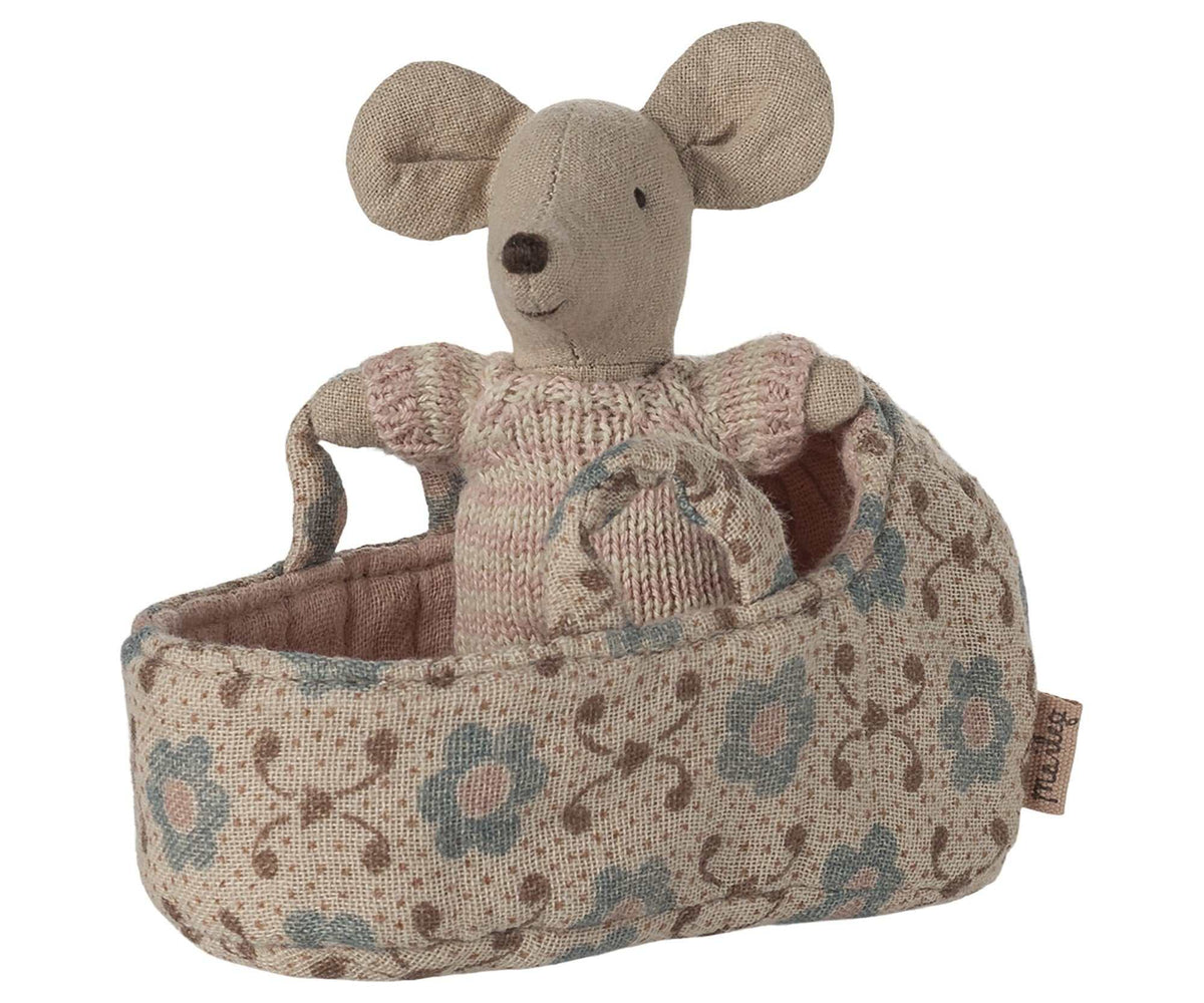 Babymaus in Tragetasche - Rose