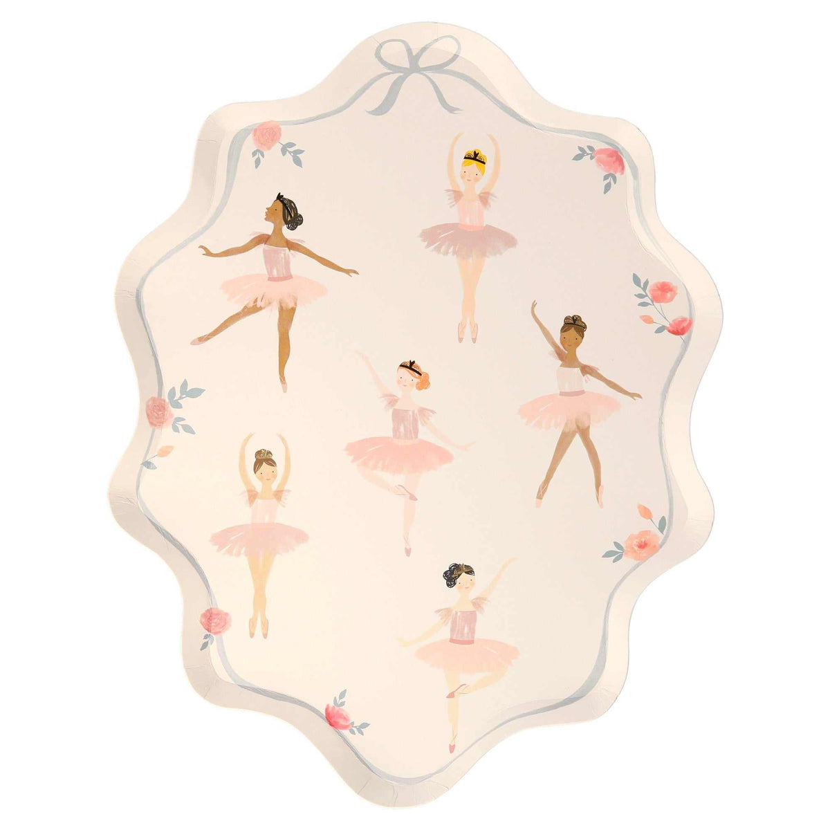 Ballerina Party Teller mit goldener Folienverzierung aus umweltfreundlichem Papier für Mädchenpartys