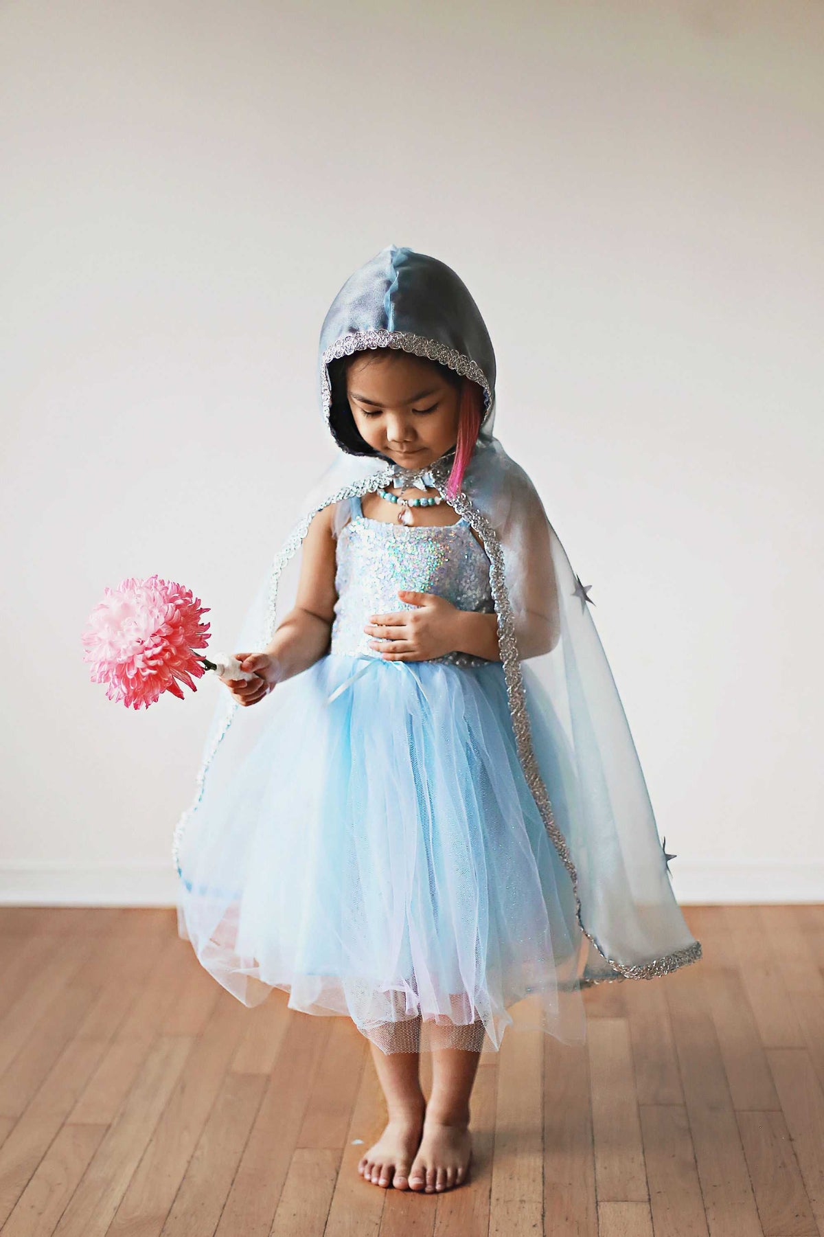Blaues Paillettenkleid Prinzessin 3-4 Jahre