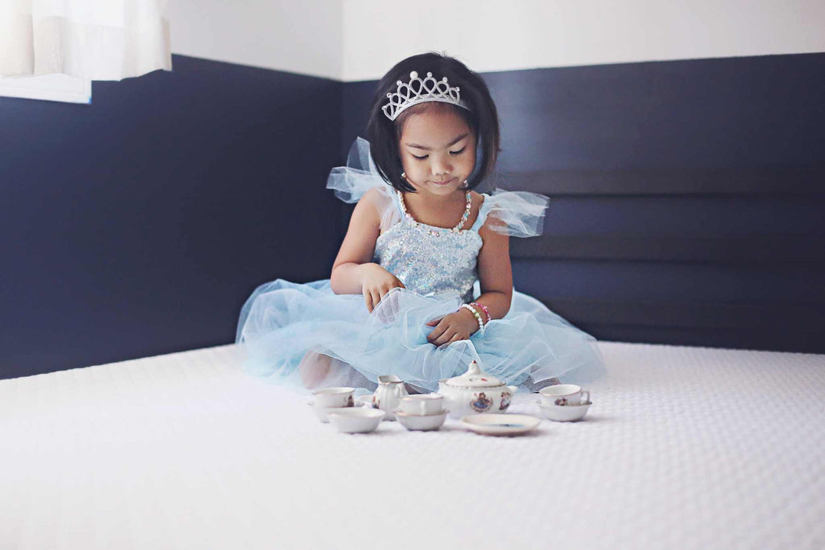 Blaues Paillettenkleid Prinzessin 3-4 Jahre