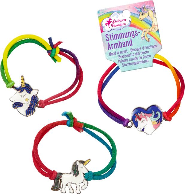 Stimmungsarmband mit farbwechselndem Einhorn-Anhänger aus Polyamid und Metall in Einheitsgröße