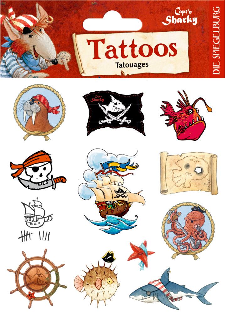 Bunte Capt'n Sharky Tattoos für Kinder von Coppenrath ab 3 Jahren