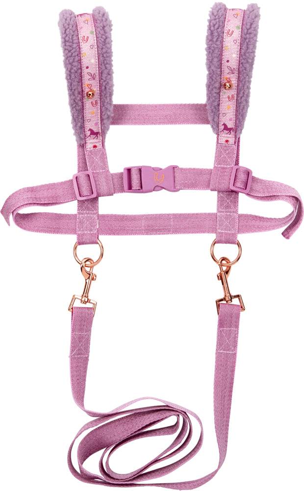 Premium Pferdeleine aus Polyester mit verstellbarem Spiel-Geschirr und abnehmbaren Zügeln, ideal für Kinder ab 5 Jahren