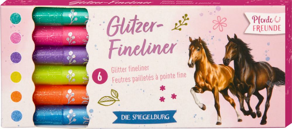 Glitzer Fineliner - Pferdefreunde