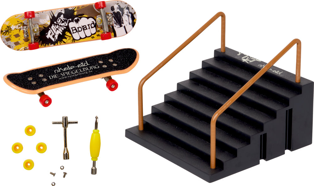 Mini Skateboard Set mit Treppe aus Kunststoff für Kinder ab 6 Jahren