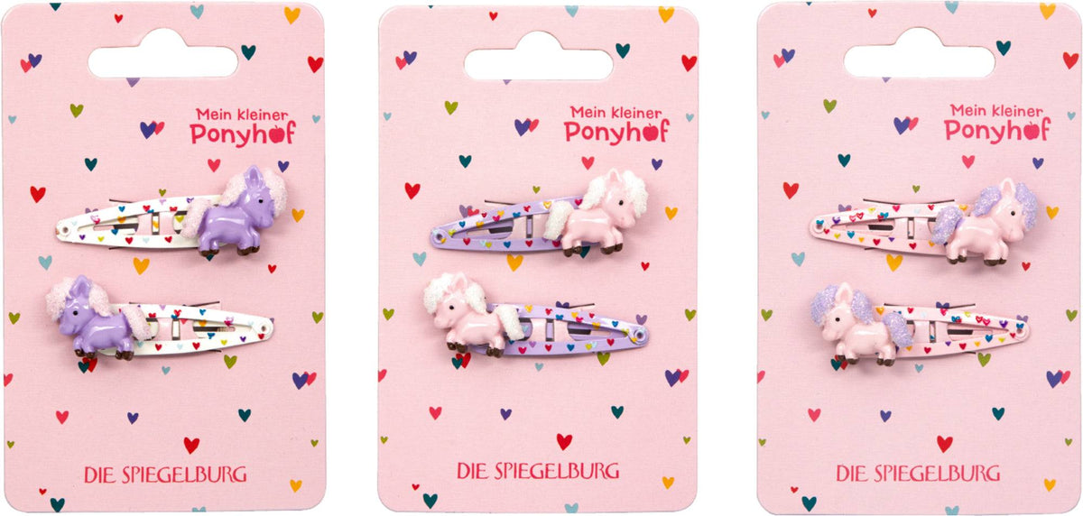 Haarclips mit Herzchen - Mein kl. Ponyhof