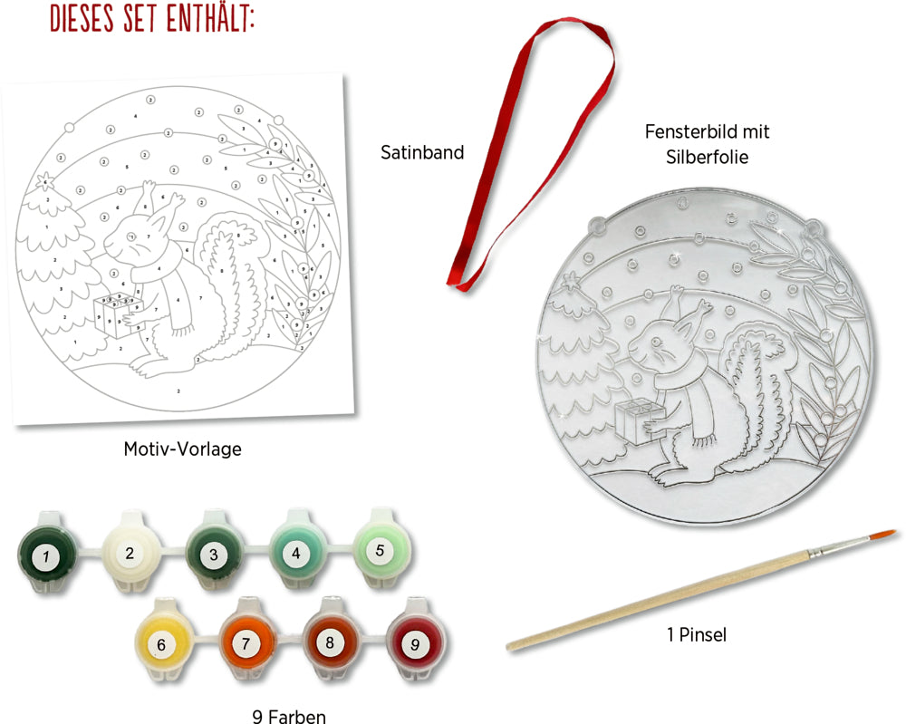 Fensterbild bemalen/ Eichhörnchen