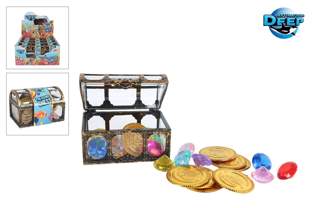 Schatztruhe mit Münzen und Diamanten für Kinder, detailgetreu und fantasieanregend