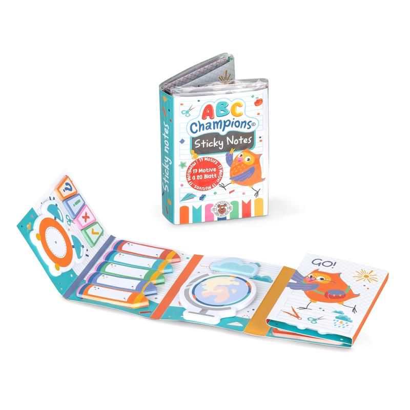 ABC CHAMPIONS Stickerbuch mit farbenfrohen Buchstaben und Zahlen für Schulsachen
