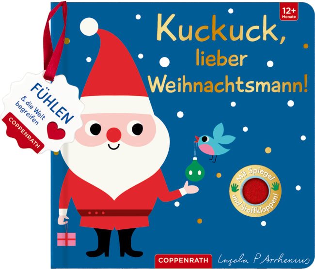 Mein Filz-Fühlbuch Weihnachtsmann und Freunde Fühlklappen Spiegel Hardcover Kinderbuch ab 12 Monate