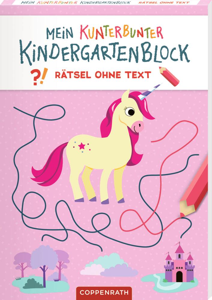 Mein k. Kindergartenblock: Rätsel ohne Text - Einhörner