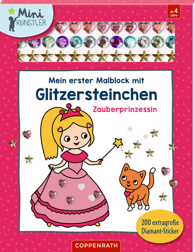 Mein 1. Malblock m.Glitzerstein