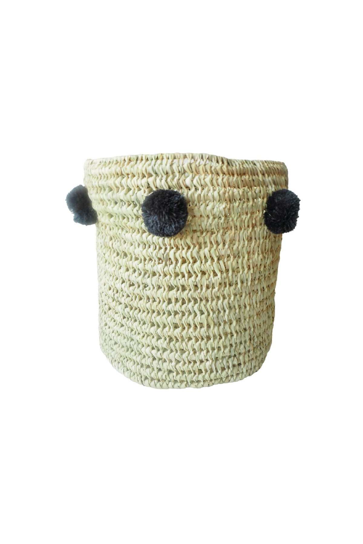 Aufbewahrungskorb Dunkelgrau aus Palmblättern, 30x30x30 cm, vielseitig und modern