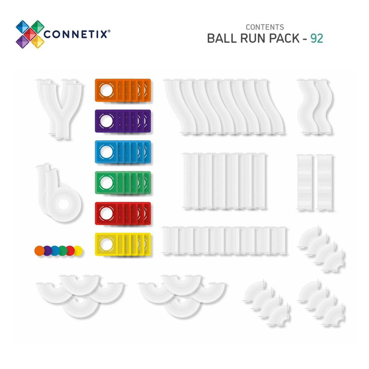 Magnetbausteine Rainbow Ball Run Pack 92 Teile