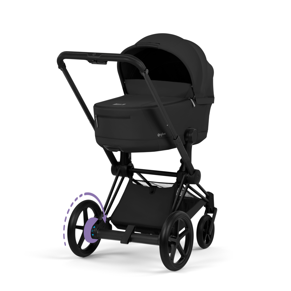 ePRIAM Comfort Matt Black incl. Babywanne, Sitzeinheit, Sitzbezug Sepia Black