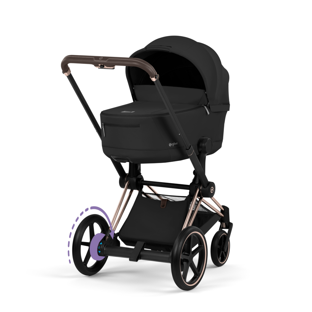 ePRIAM Comfort Rosegold incl. Babywanne, Sitzeinheit, Sitzbezug Sepia Black