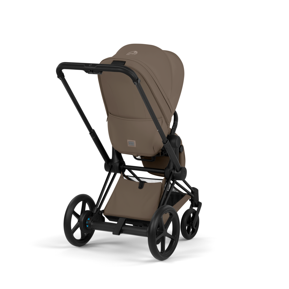 ePRIAM Comfort Matt Black incl. Babywanne, Sitzeinheit, Sitzbezug Coconut Brown