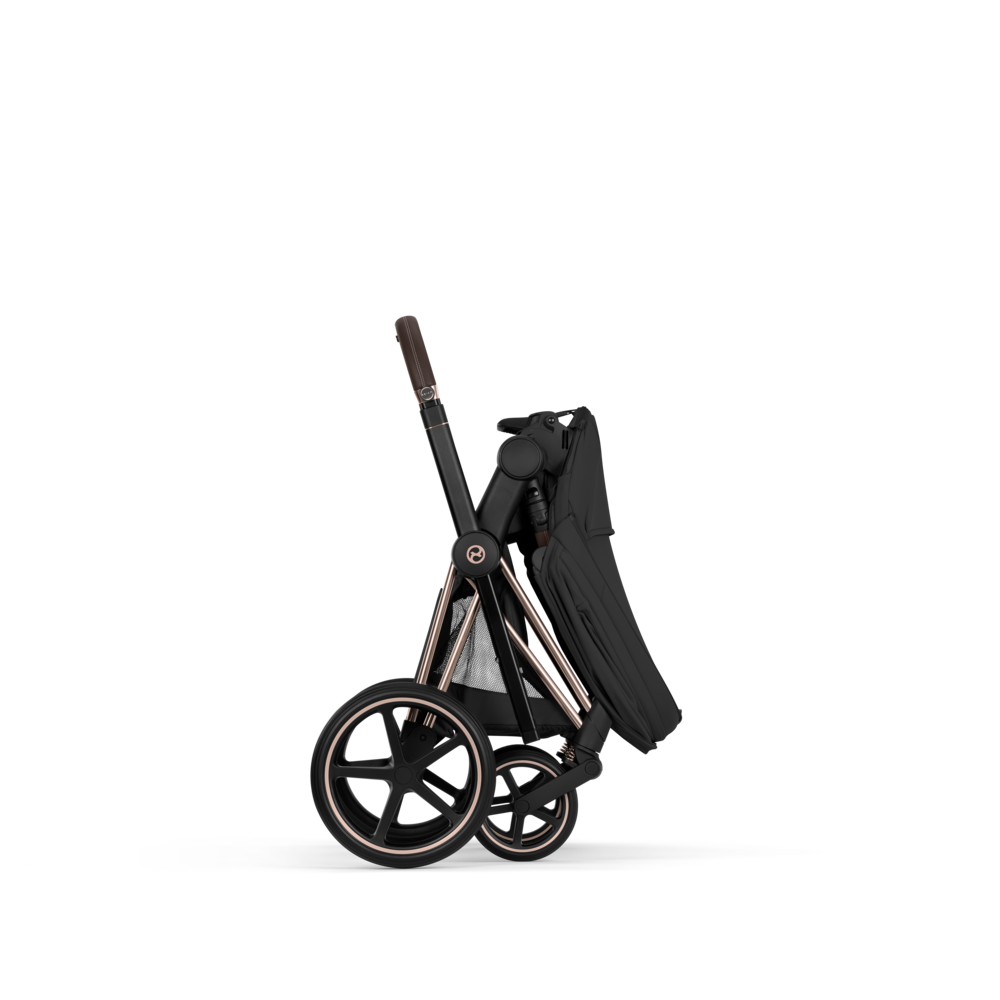 PRIAM Comfort Rosegold incl. Babywanne, Sitzeinheit, Sitzbezug Sepia Black