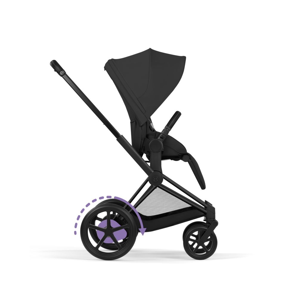 ePRIAM Comfort Matt Black incl. Babywanne, Sitzeinheit, Sitzbezug Sepia Black