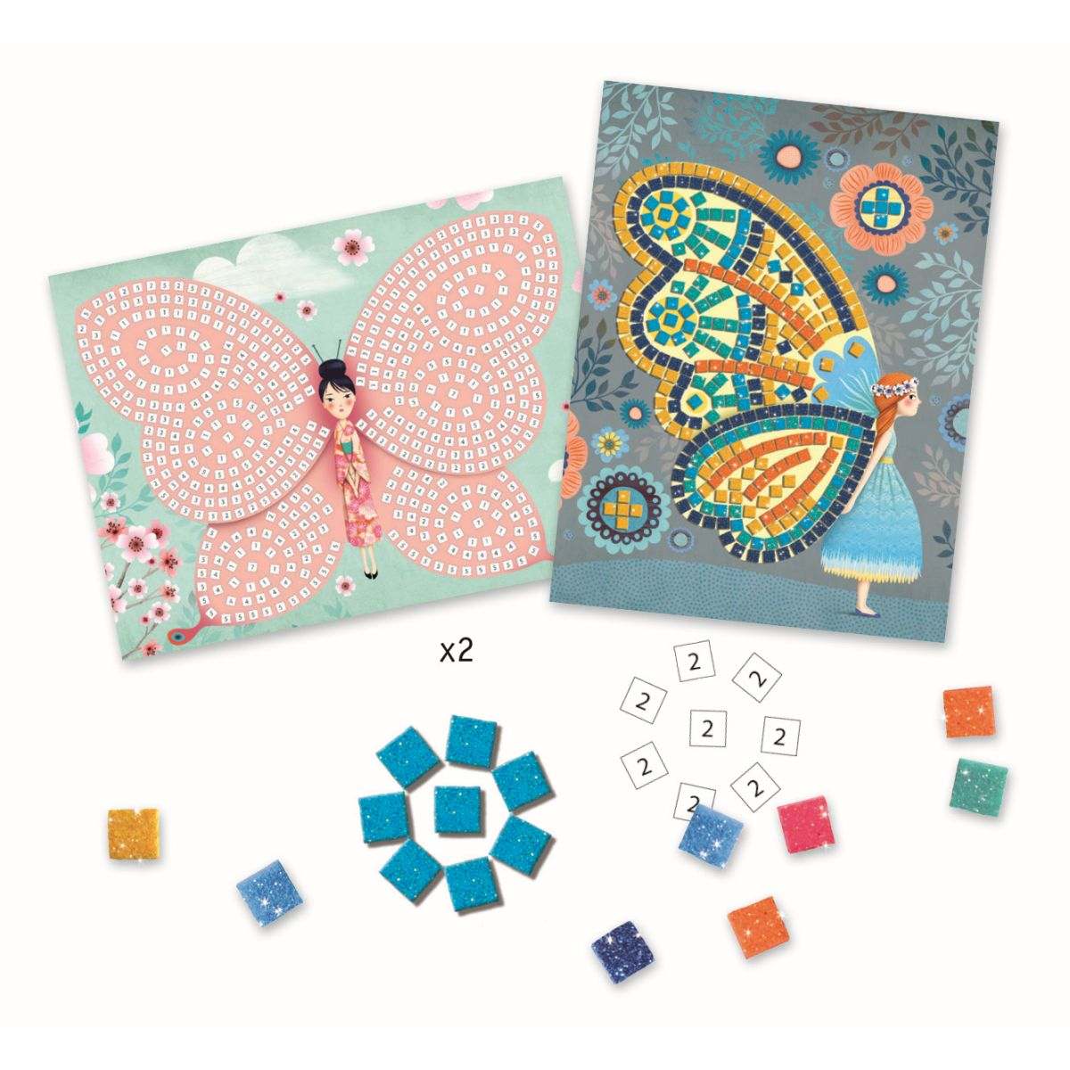Mosaik: Glitzer Schmetterlinge