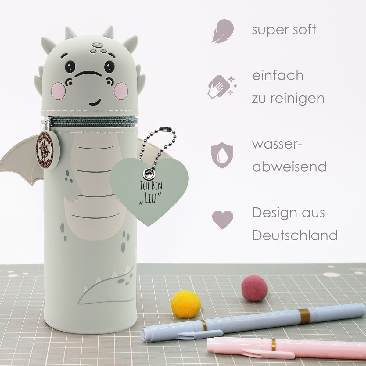 Silikon Federmäppchen Drache Liu