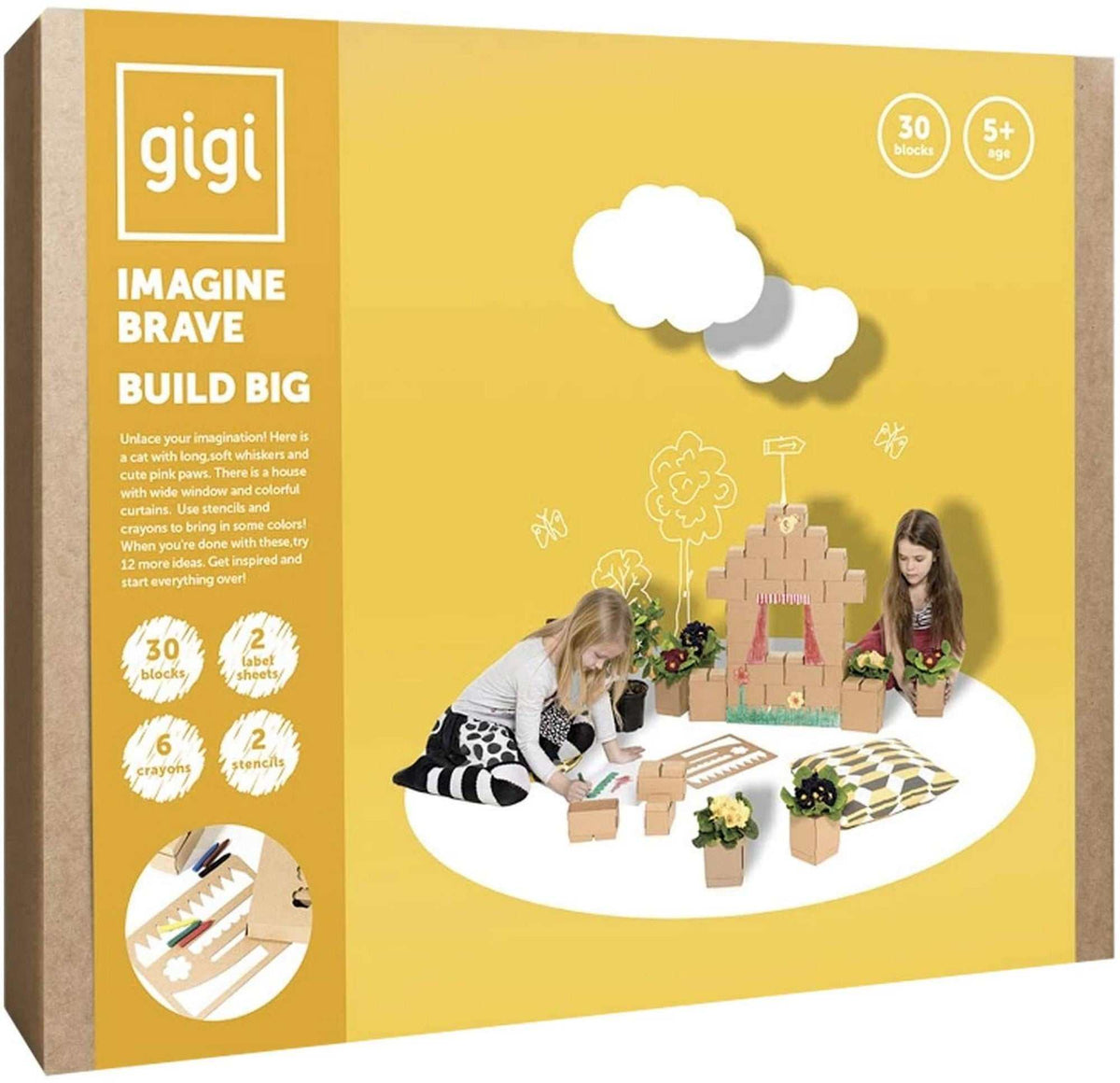 GIGI Bloks XL-Set 30 nachhaltige Pappbausteine für kreatives Bauen ab 5 Jahren