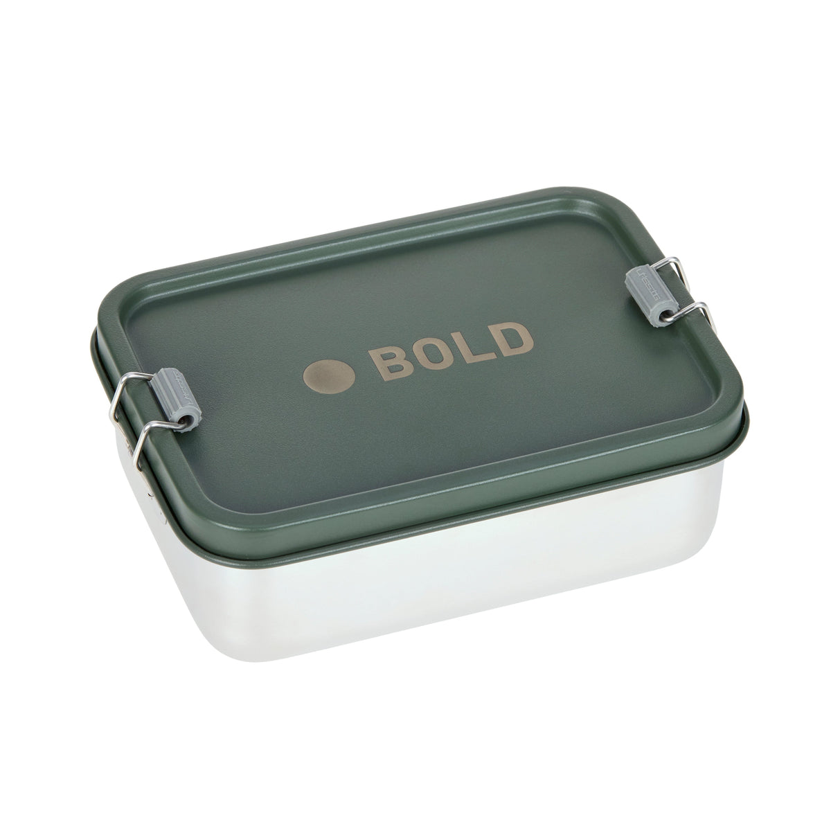 Lunchbox Bold aus Edelstahl in dark olive mit flexiblem Trennsystem und BPA-frei für Kinder ab 3 Jahren