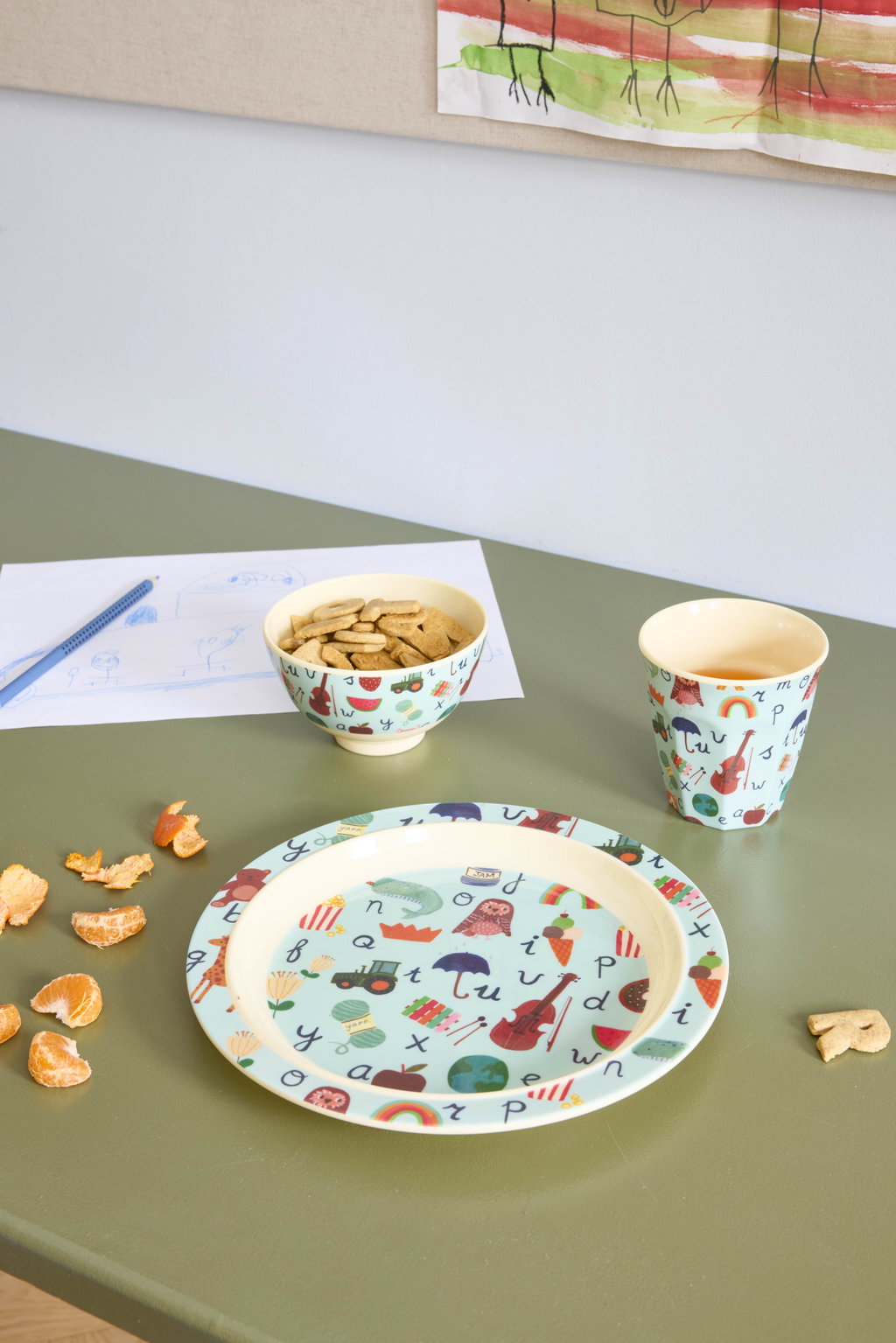 Teller/ Blue ABC Print 350ml