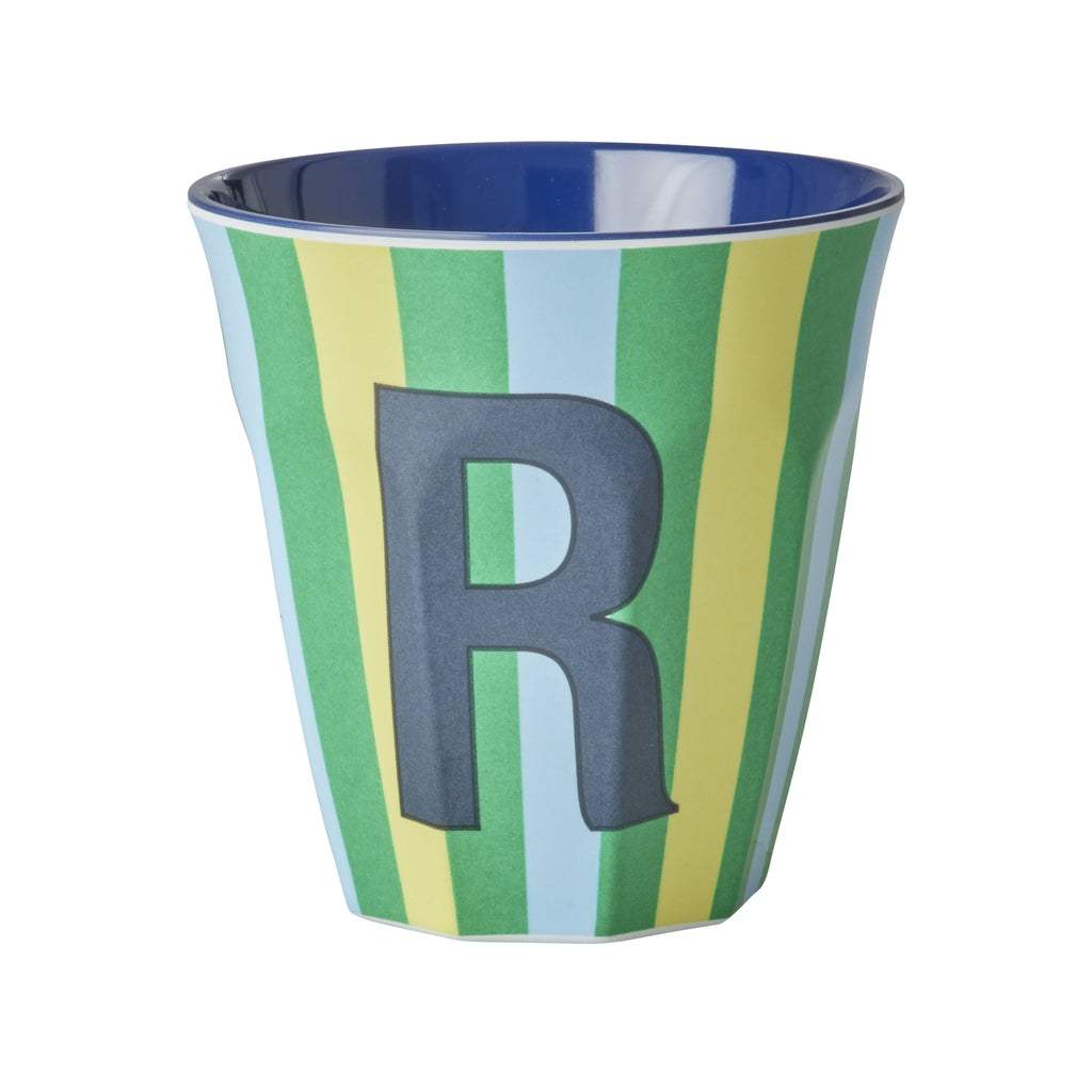 Melamin Buchstabenbecher R 250 ml mit Alphabet-Print, spülmaschinengeeignet, BPA-frei