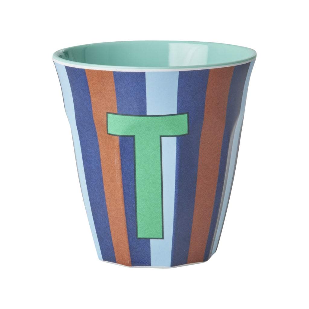 Buchstabenbecher T 250ml Melaminbecher mit Buchstaben-Print und personalisierten Initialen