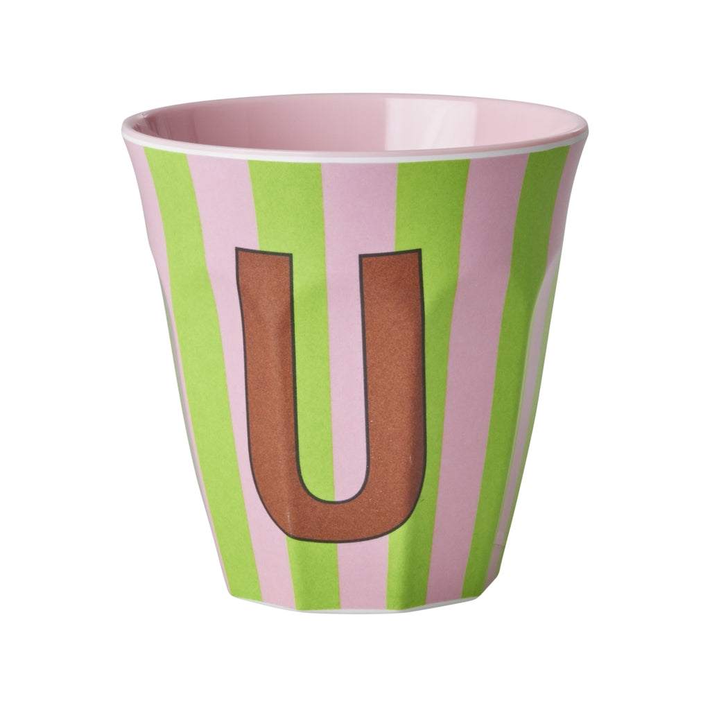 Rice Melamin Buchstabenbecher U 250ml mit Alphabet-Print, vielseitig und personalisierbar