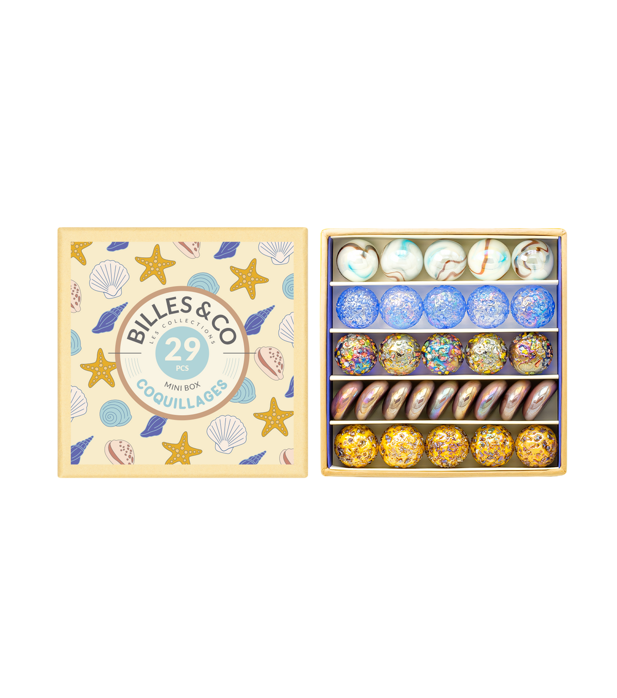 Kleine Murmelbox Seashells