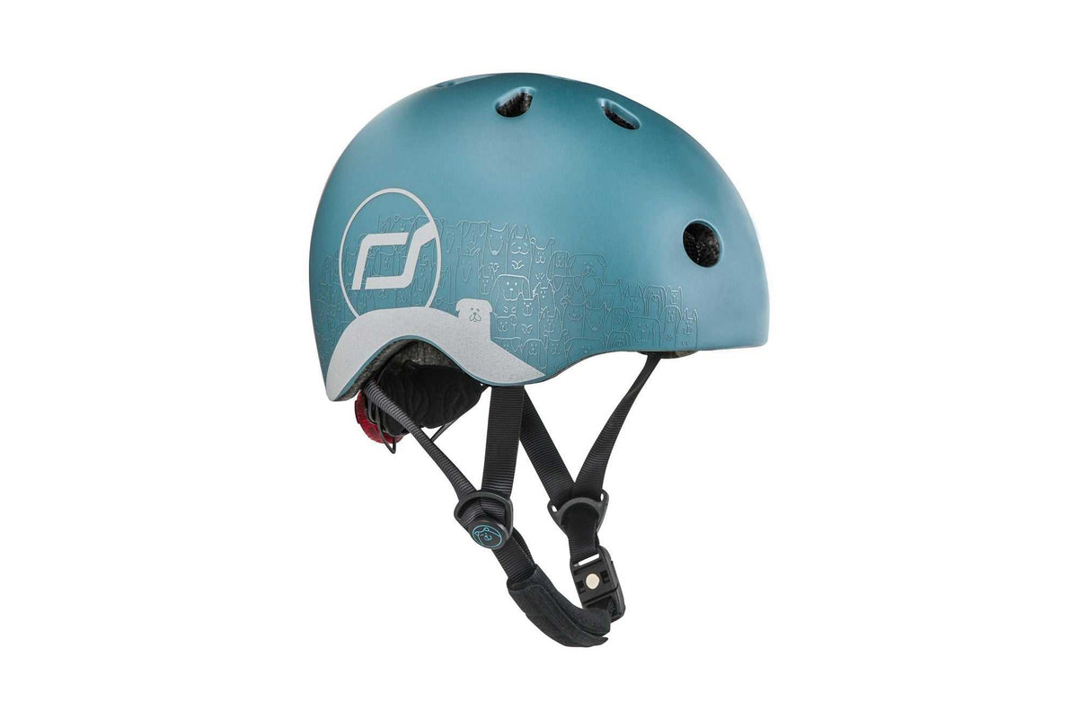 Scoot & Ride Reflective Helm XXS-S steel with reflective material and LED light for child safety