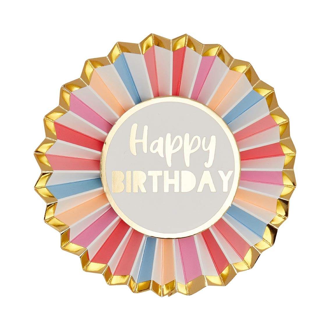 Alles Gute zum Geburtstag Geburtstagsabzeichen in Blau, Pink und Rosegold, 12 cm Durchmesser, wiederverwendbar für alle Altersgruppen