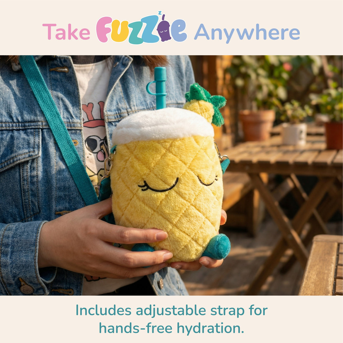 Trinkbecher mit Plüschbezug - Pip der Ananas -Fuzzie