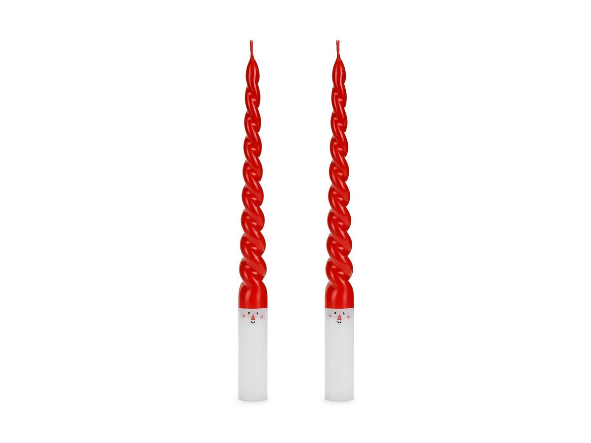 Weihnachtsmann Stabkerzen 25 cm Partydeco festliche Deko 2 Stück