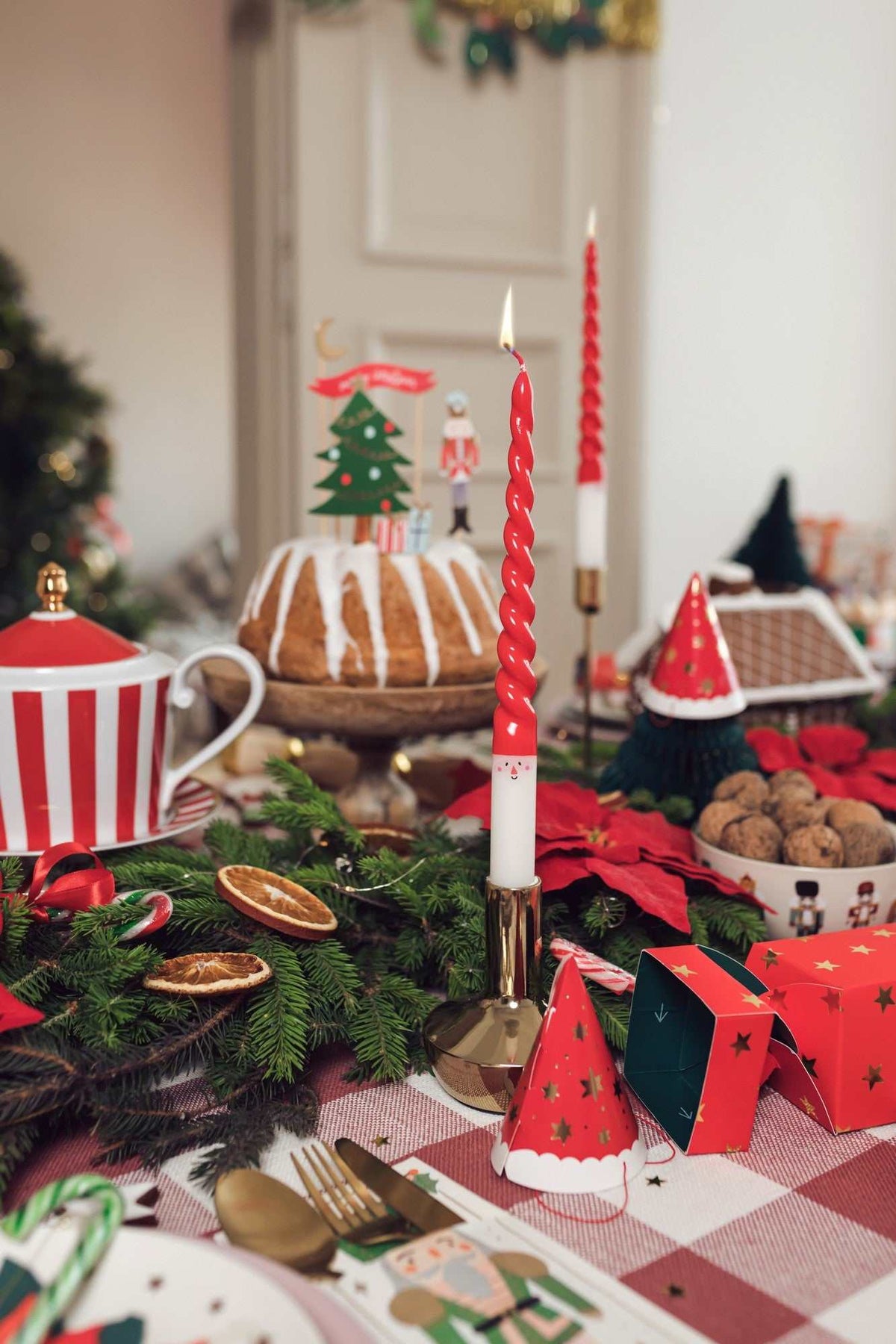 Stabkerzen Weihnachtsmann