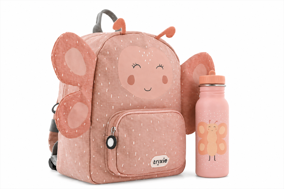 Schulset - Rucksack & Trinkflasche - Mrs. Butterfly
