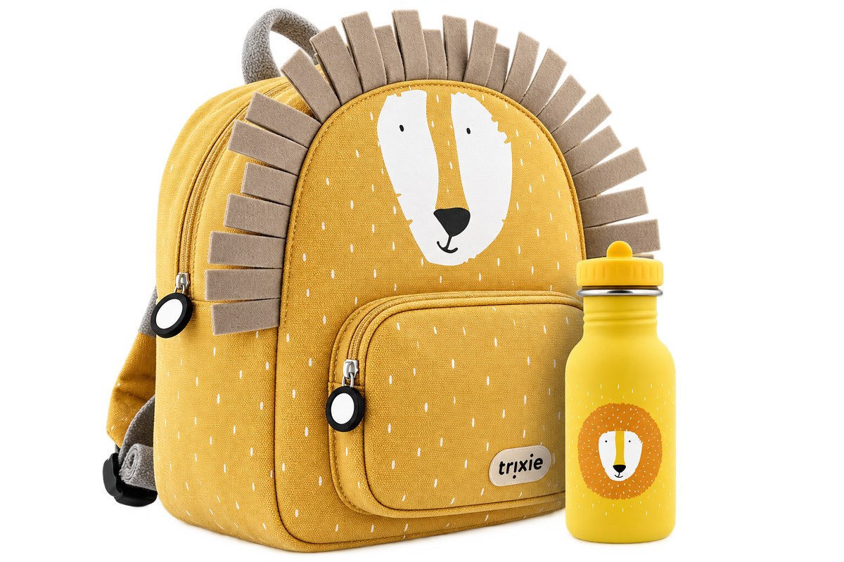 Schulset - Rucksack klein & Trinkflasche 350ml - Mr. Lion
