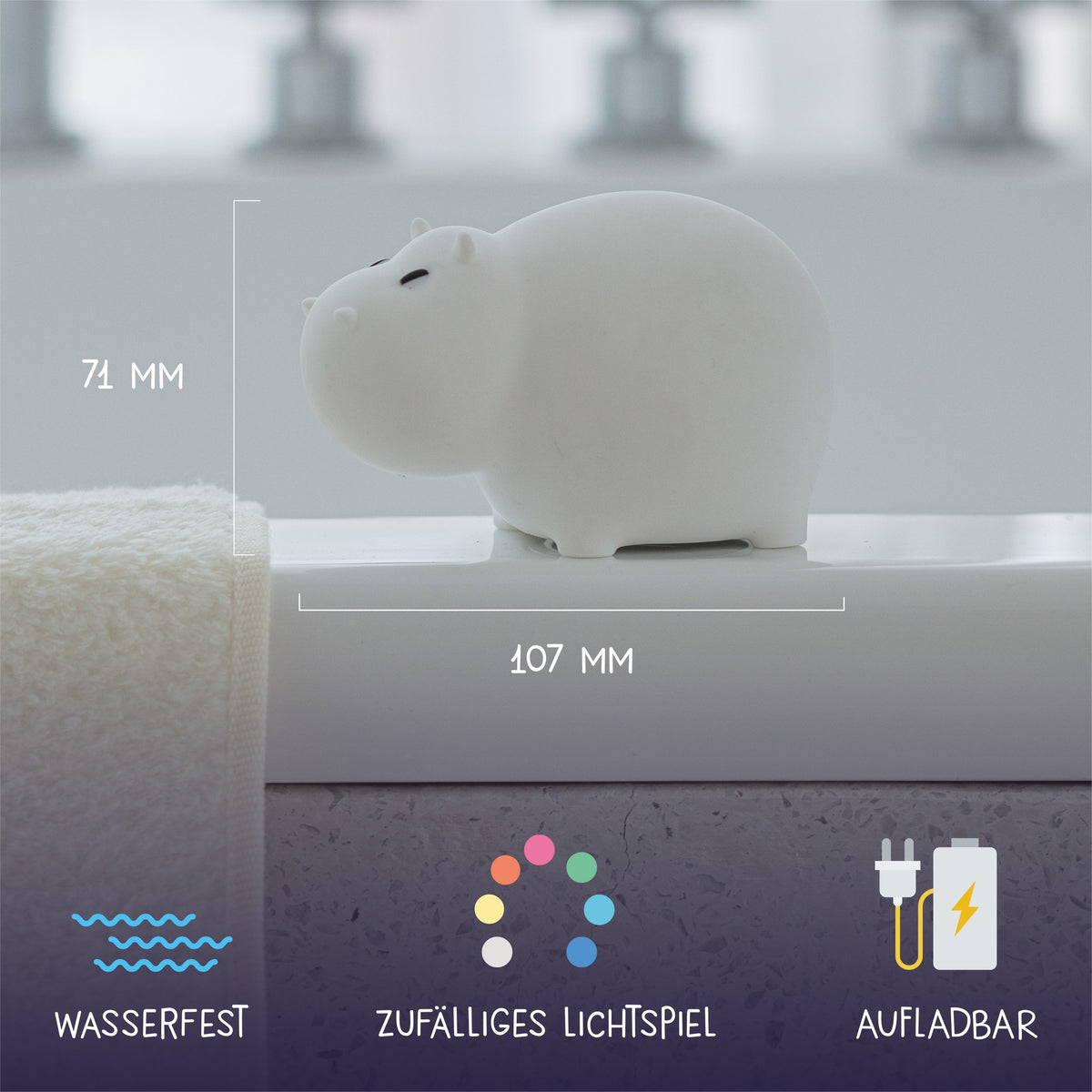 Kinderbadelicht Swimmy Hippo