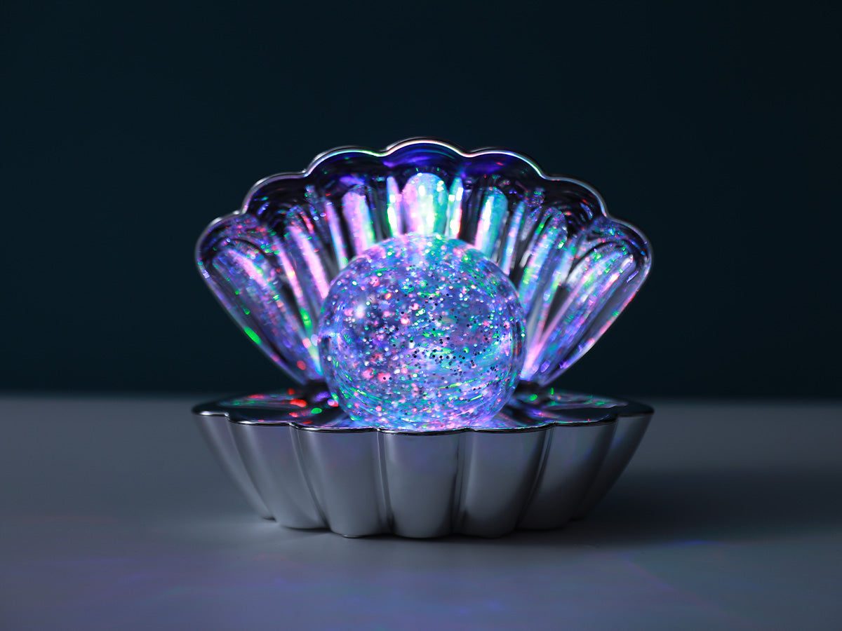 Muschel- Lampe Silber