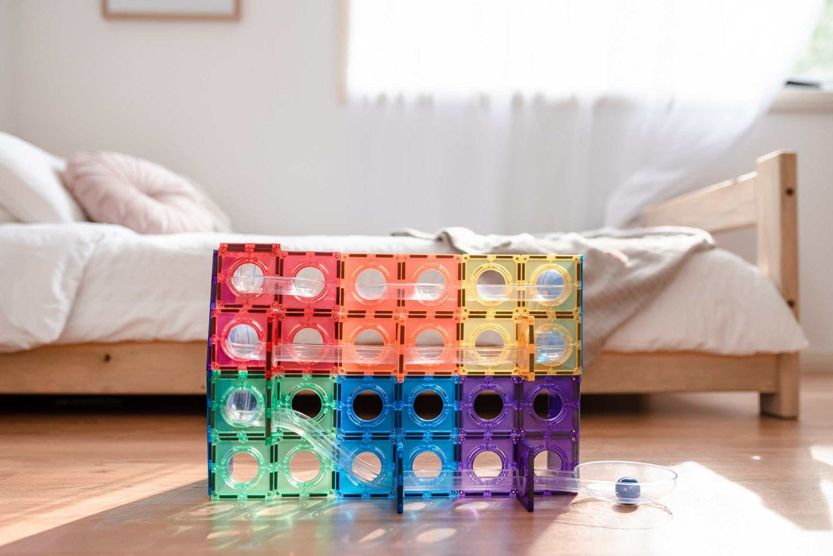 Magnetbausteine Rainbow Ball Run Pack 92 Teile