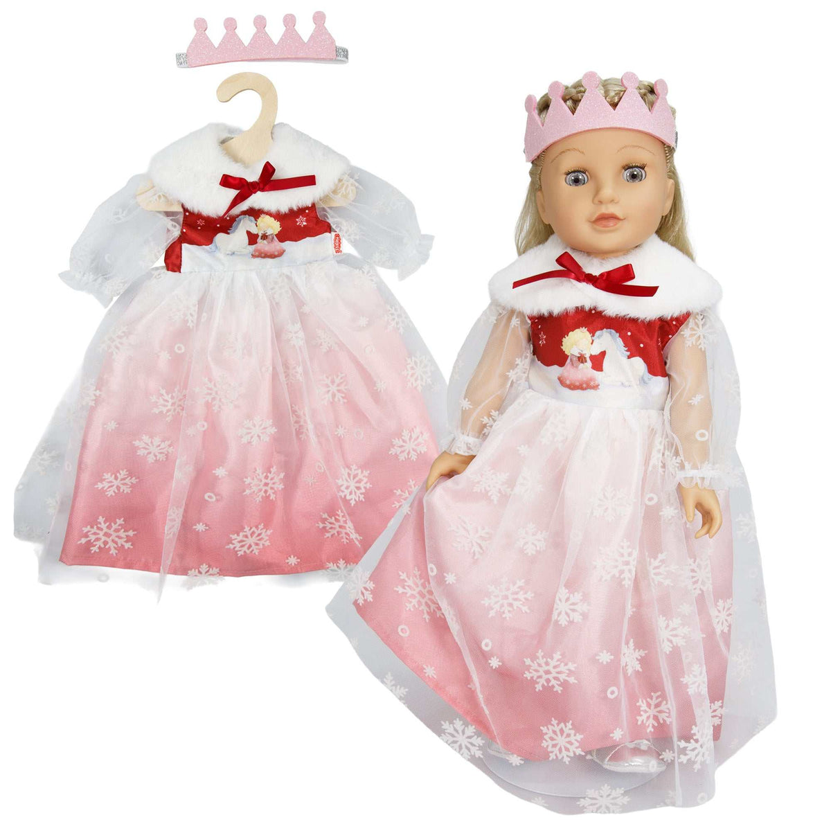 Puppenkleid "Winterprinzessin Lumi" Gr. 28-35 cm