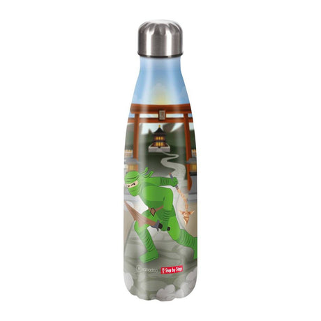 Edelstahl-Trinkflasche Ninja Kimo aus langlebigem 18/8-Edelstahl, 0,5 l, isoliert für heiße und kalte Getränke, BPA-frei und robust
