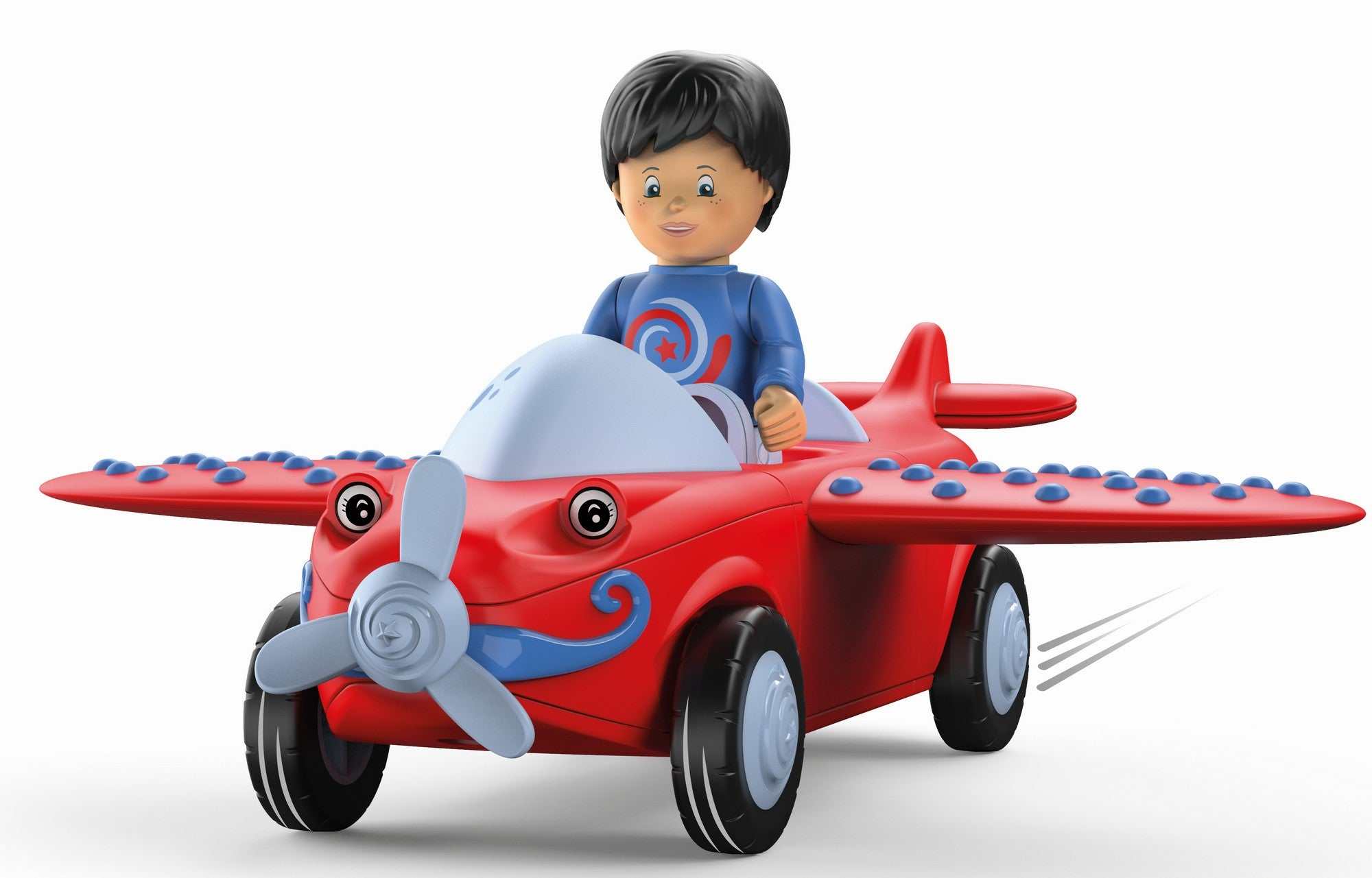 hochwertiges Spielzeug Leo Loopy Flugzeug mit Schwungradmotor und Licht-Soundeffekten